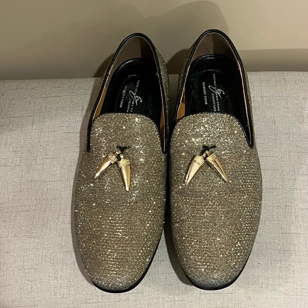 Giorgio Brutini Glitter Loafers with Metallic Accents - Picture 2 of 6